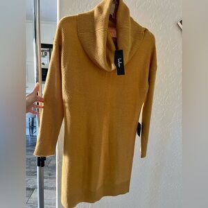 Lulu's Mustard Cowl Neck Sweater Dress **Brand New!**